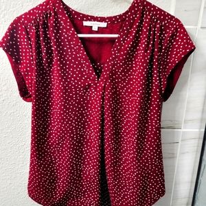 Fun2Fun Red Blouse with White Pattern